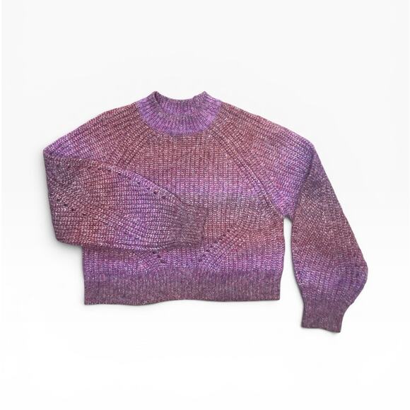 Lovers + Friends Sweaters - Lovers and Friends Cropped Florissa Ombré Balloon Sleeve Sweater